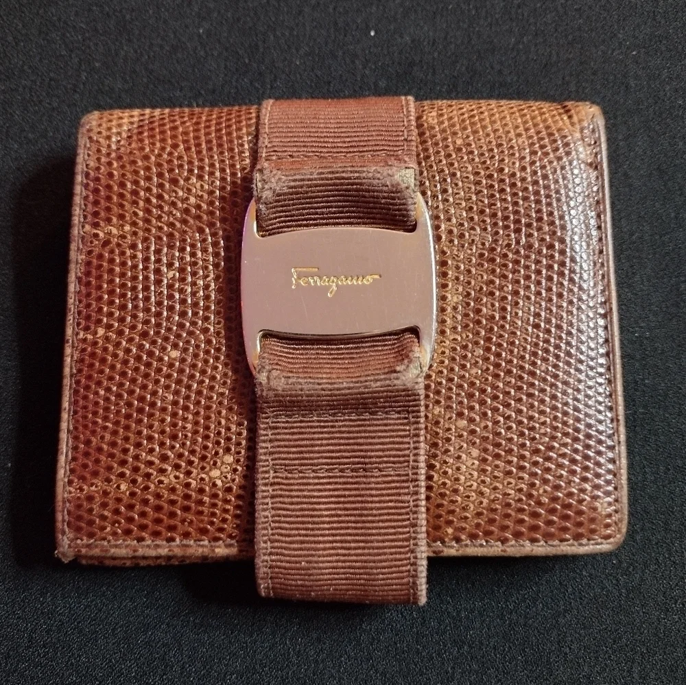Salvatore Ferragamo Brown Leather Bi-fold Wallet